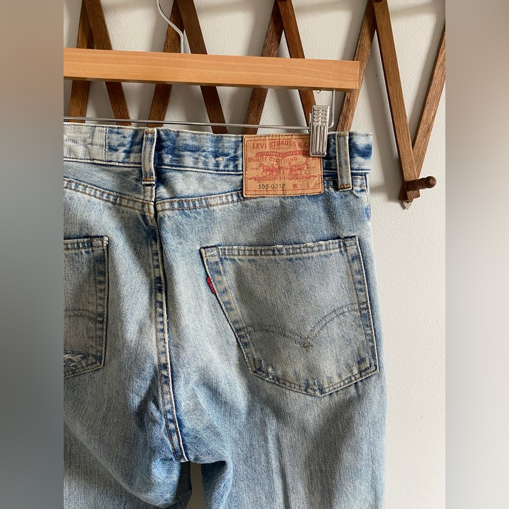 Levi’s 505-0217 1970-1980 vintage retro ripped light wash jeans